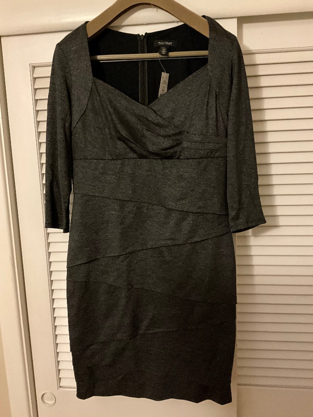 White House Black Market Size 14 Charcoal Dress NWT